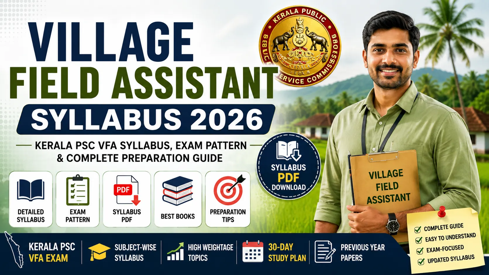 Village Field Assistant Syllabus 2026: Complete Kerala PSC VFA Syllabus PDF, Exam Pattern & Preparation Guide